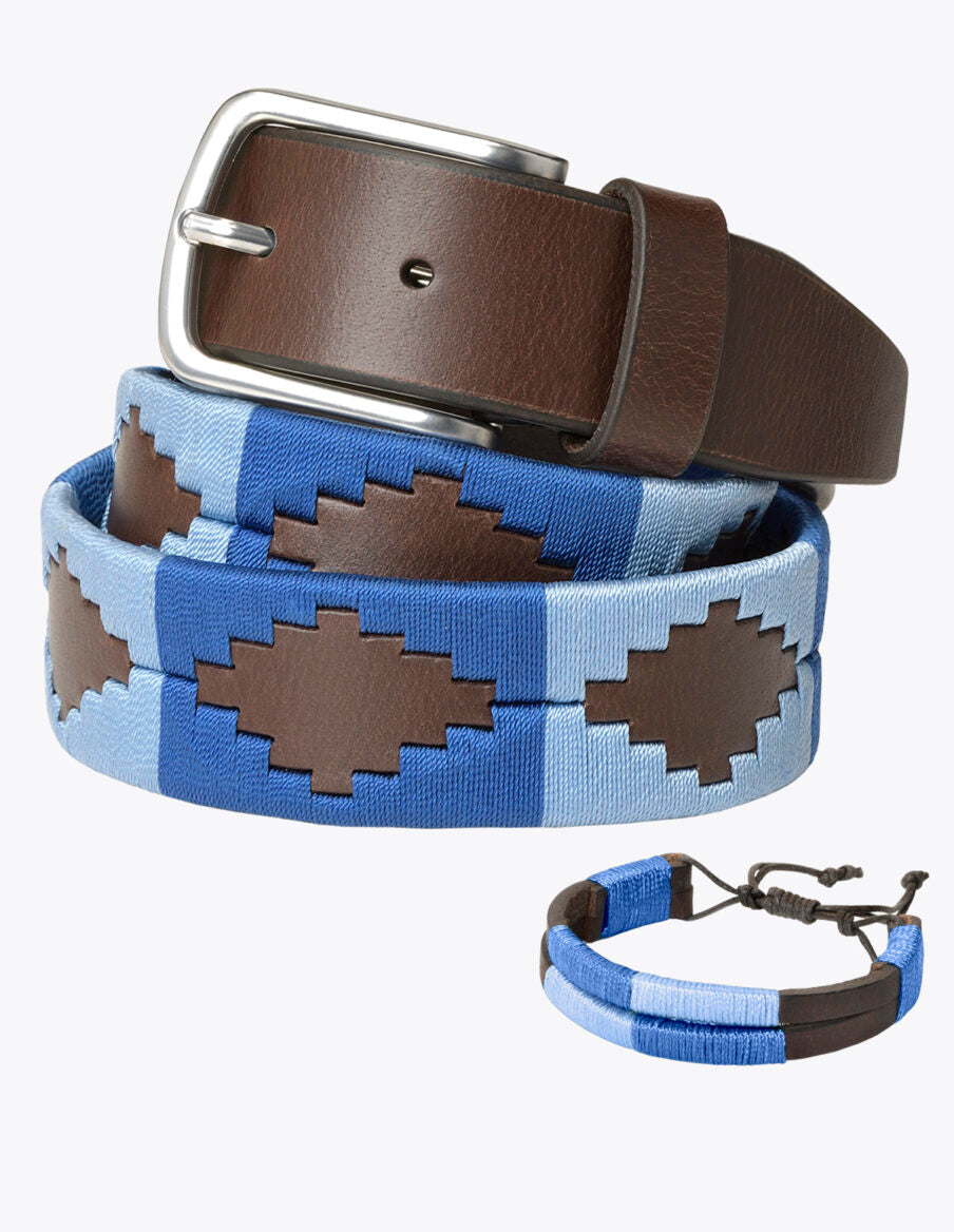 Cinturón de piel argentino Polo Azul